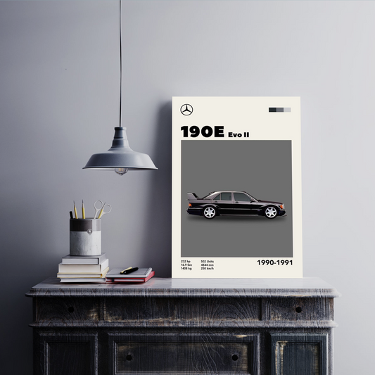 BMW 190E Evo II Wall Postor Posters Postor Shop bmw-190e-evo-ii-wall-poster Postor Shop