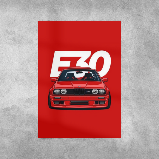 BMW E30 Wall Postor Posters Postor Shop bmw-e3o-wall-poster Postor Shop