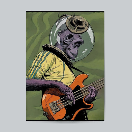 Bass Guitar Monkey #Trippy Wall Poster Posters Postor Shop bass-guitar-monkey-trippy-wall-poster Postor Shop 