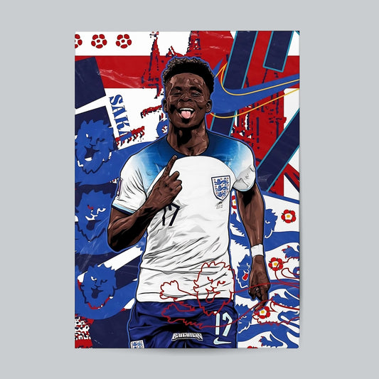 Bukayo Saka #Football Wall Poster Posters Postor Shop bukayo-saka-football-wall-poster Postor Shop 