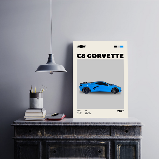 Chevorlet C8 Corvette Wall Postor Posters Postor Shop chevorlet-c8-corvette-wall-poster Postor Shop