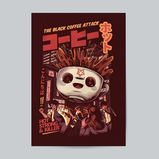 Coffee Attack #Aesthetic Wall Poster Posters Postor Shop coffee-attack-aesthetic-wall-poster Postor Shop 