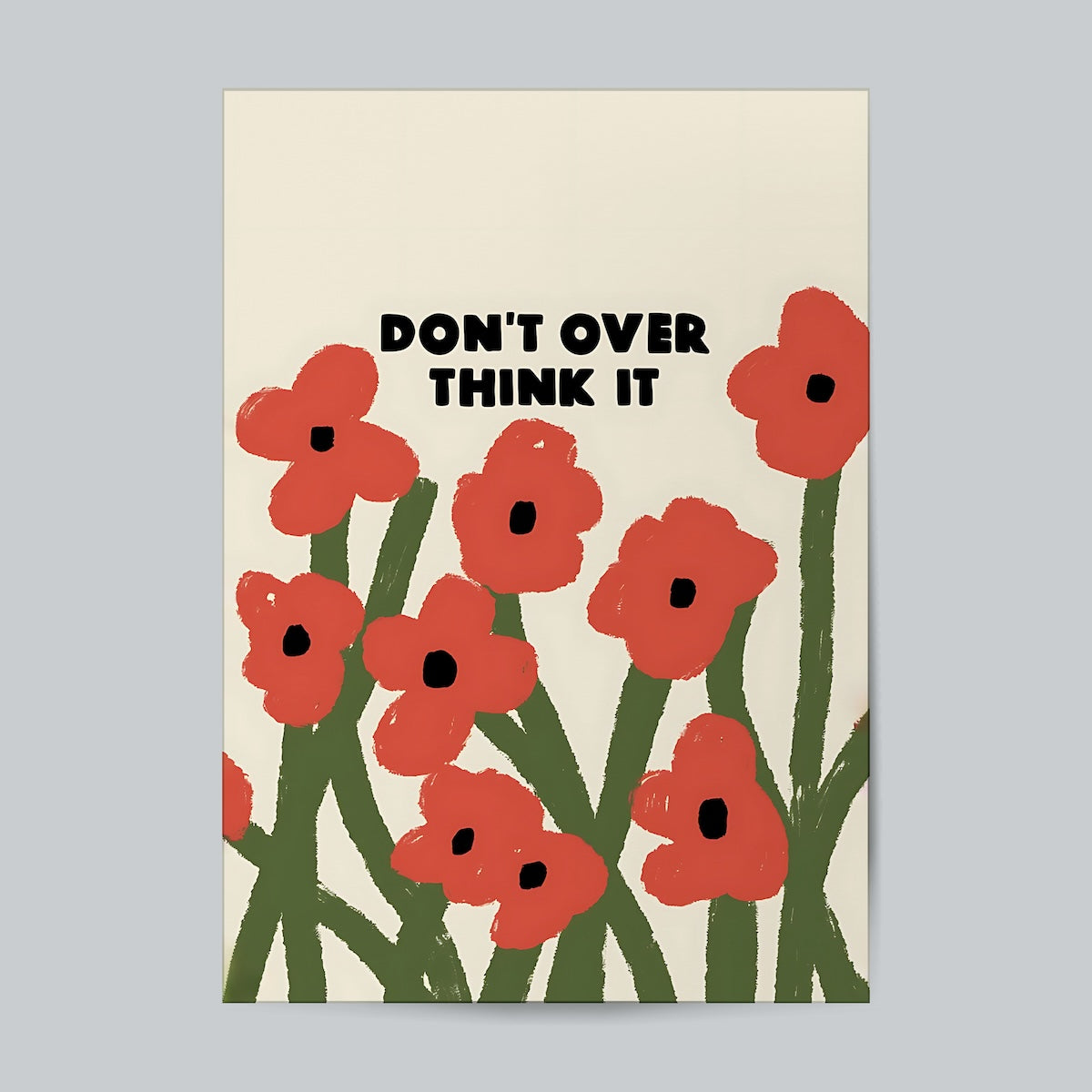 Dont Overthink It #Floral Wall Poster Posters Postor Shop dont-overthink-it-floral-wall-poster Postor Shop 