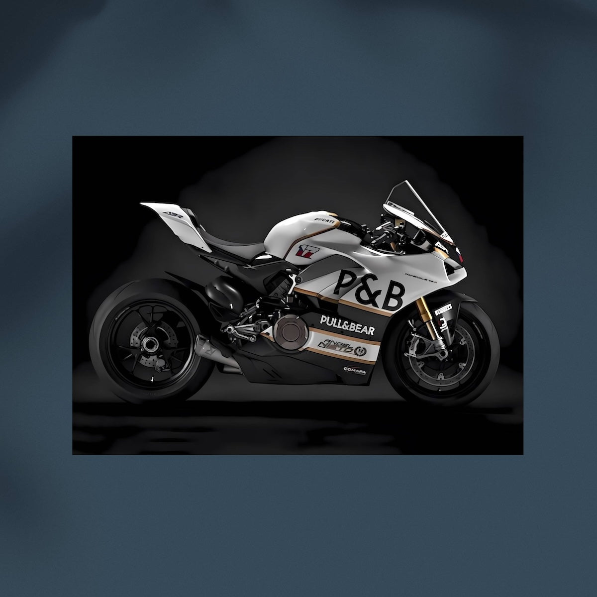 Ducati Panigale Black White- Horizontal Wall Postor Posters Postor Shop ducati-panigale-black-white-horizontal-wall-poster Postor Shop 