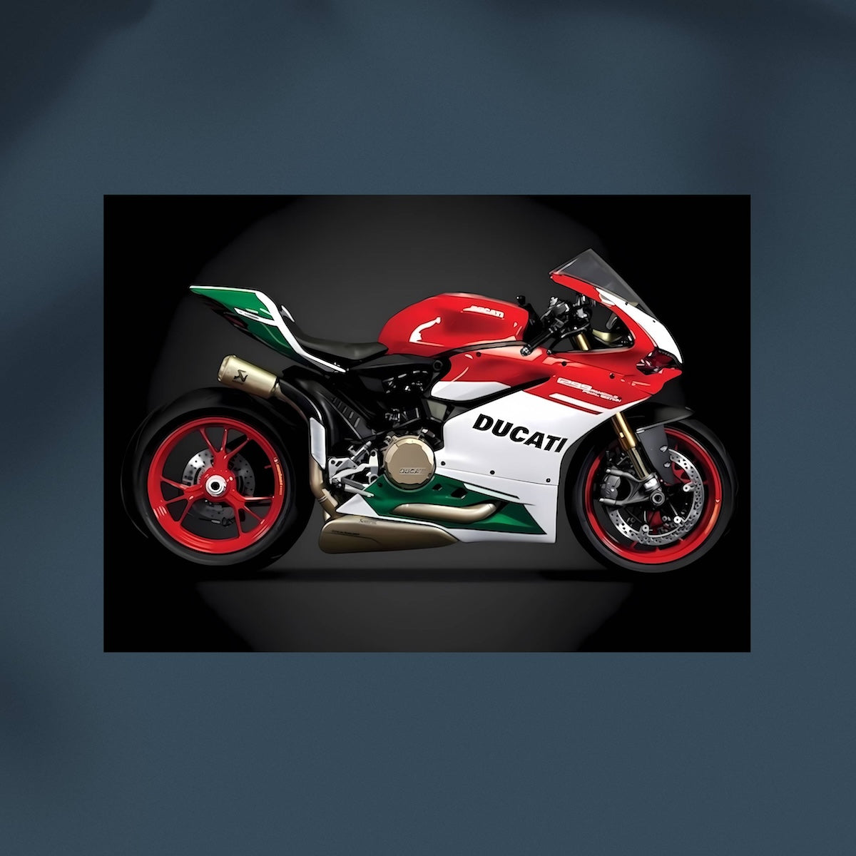 Ducati Panigale #Red White Green- Horizontal Wall Postor Posters Postor Shop ducati-panigale-red-white-green-horizontal-wall-poster Postor Shop 