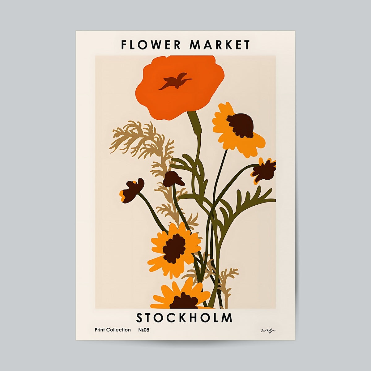 Flower Market Stockholm #Floral Wall Poster Posters Postor Shop flower-market-stockholm-floral-wall-poster Postor Shop 