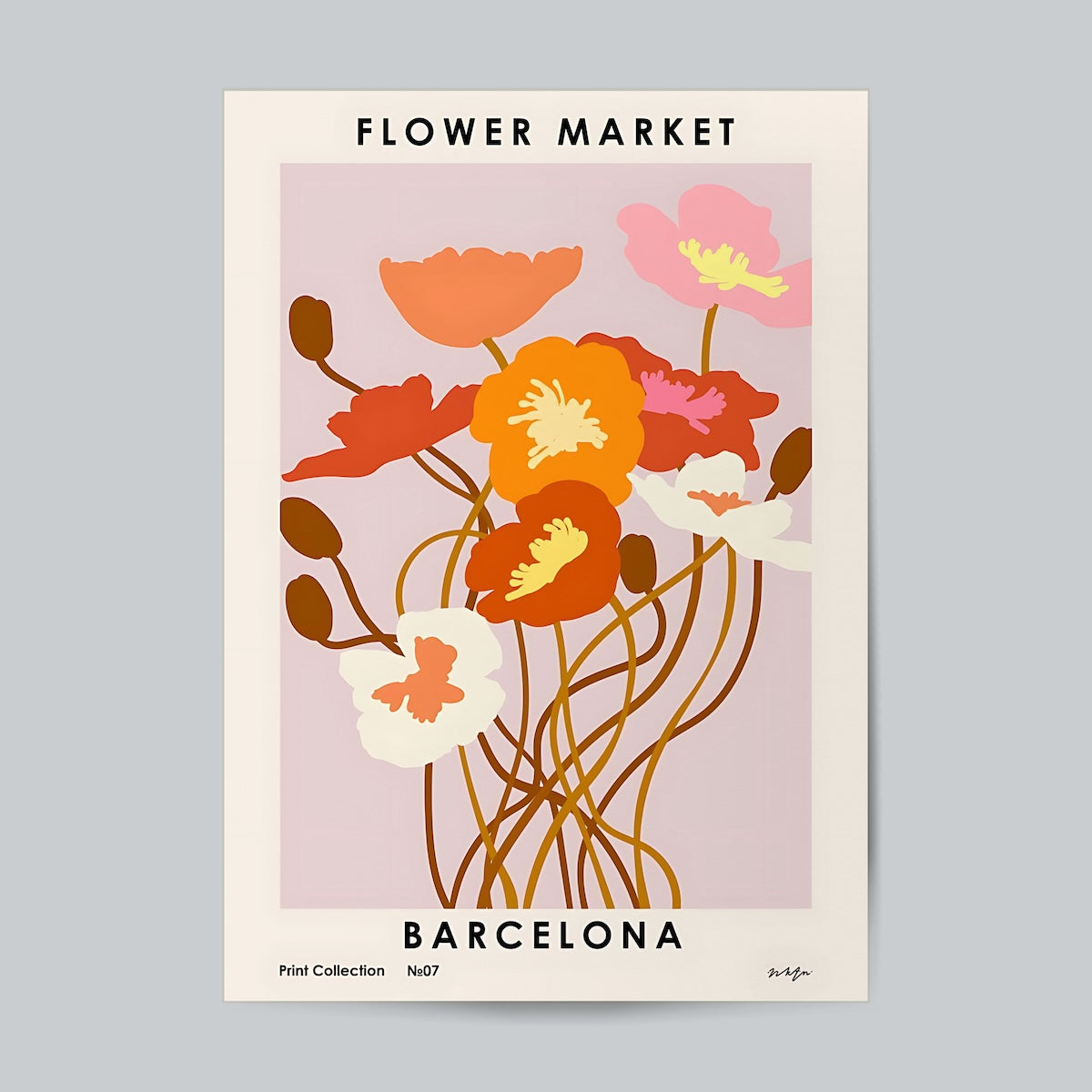 Flower Market, Barcelona #Floral Wall Poster Posters Postor Shop flower-market-barcelona-floral-wall-poster Postor Shop 