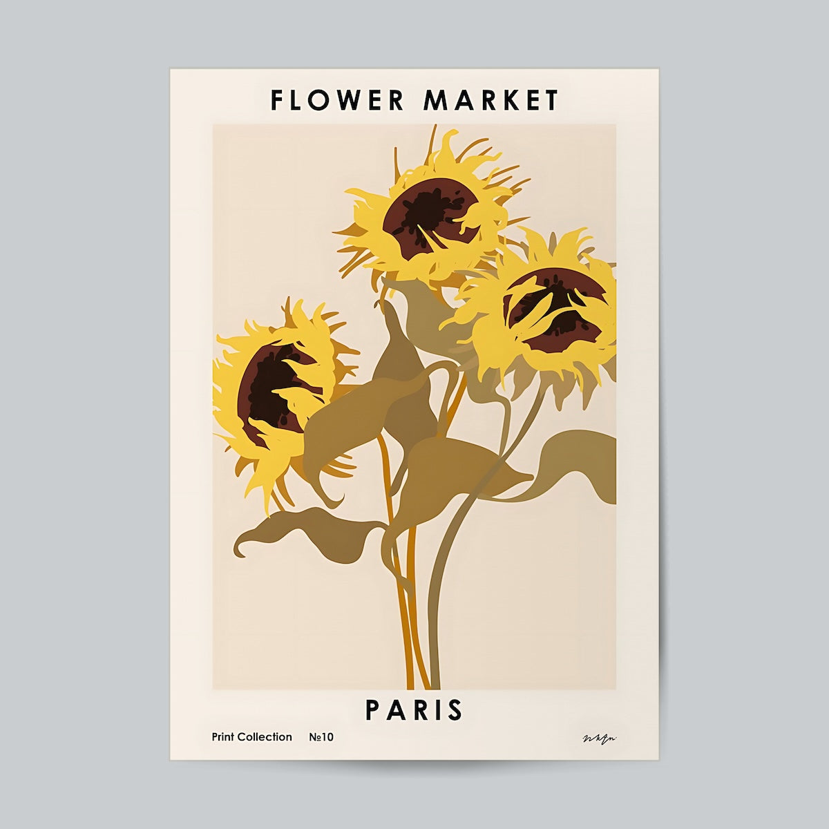 Flower Market, Paris #Floral Wall Poster Posters Postor Shop flower-market-paris-sunflower-floral-wall-poster Postor Shop 