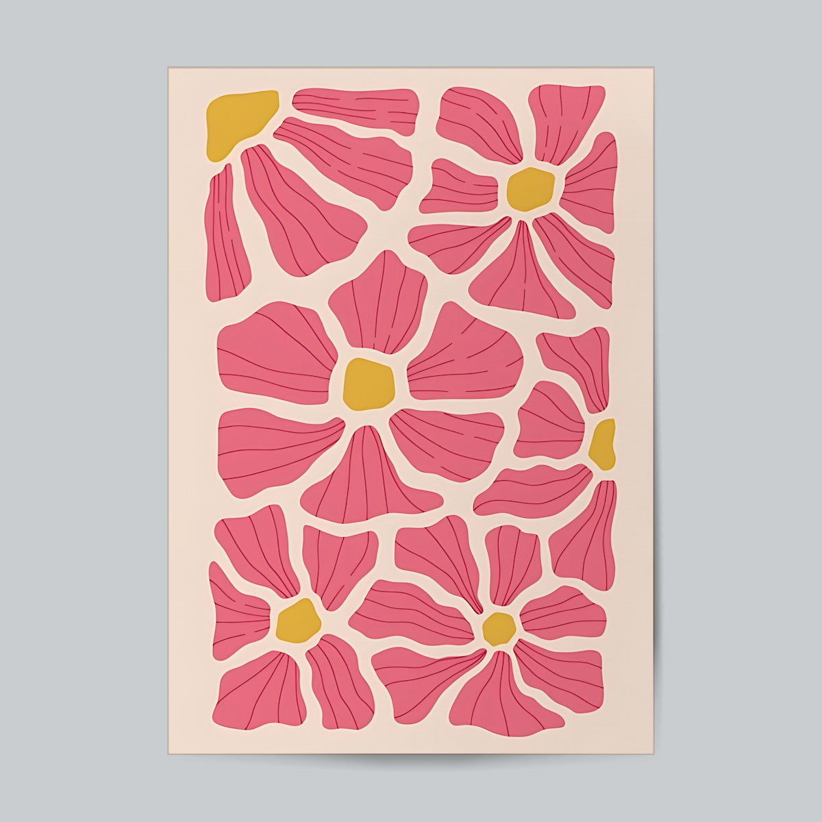 Flowers Pink n Yellow #Floral Wall Poster Posters Postor Shop flowers-pink-n-yellow-floral-wall-poster Postor Shop 