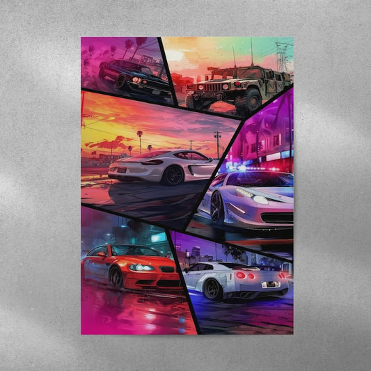 GTA V #Cars Montage #Wall Postor. Posters Postor Shop gta-v-cars-montage-wall-poster Postor Shop 