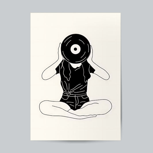 Girl And Old Vinyl Record #Aesthetic Wall Poster Posters Postor Shop girl-and-old-vinyl-record-aesthetic-wall-poster Postor Shop 