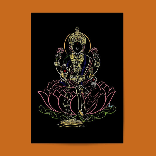 Goddess Laxmi 01 #Hindu God Wall Poster Posters Postor Shop goddess-laxmi-01-hindu-god-wall-poster Postor Shop 