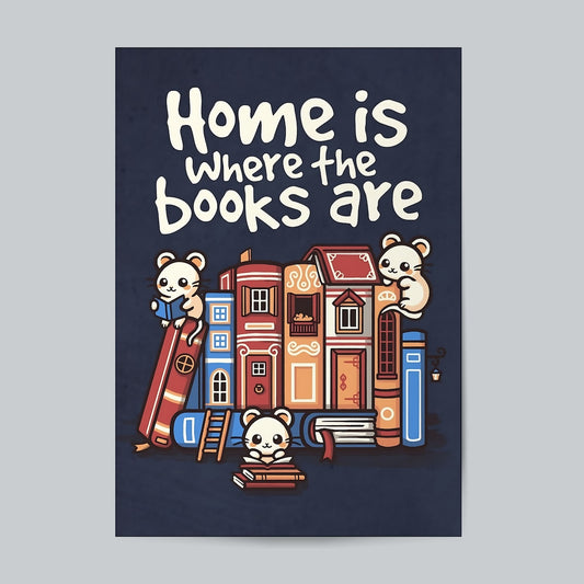 Home Is Where Books Are #Aesthetic Wall Poster Posters Postor Shop home-is-where-books-are-aesthetic-wall-poster Postor Shop 