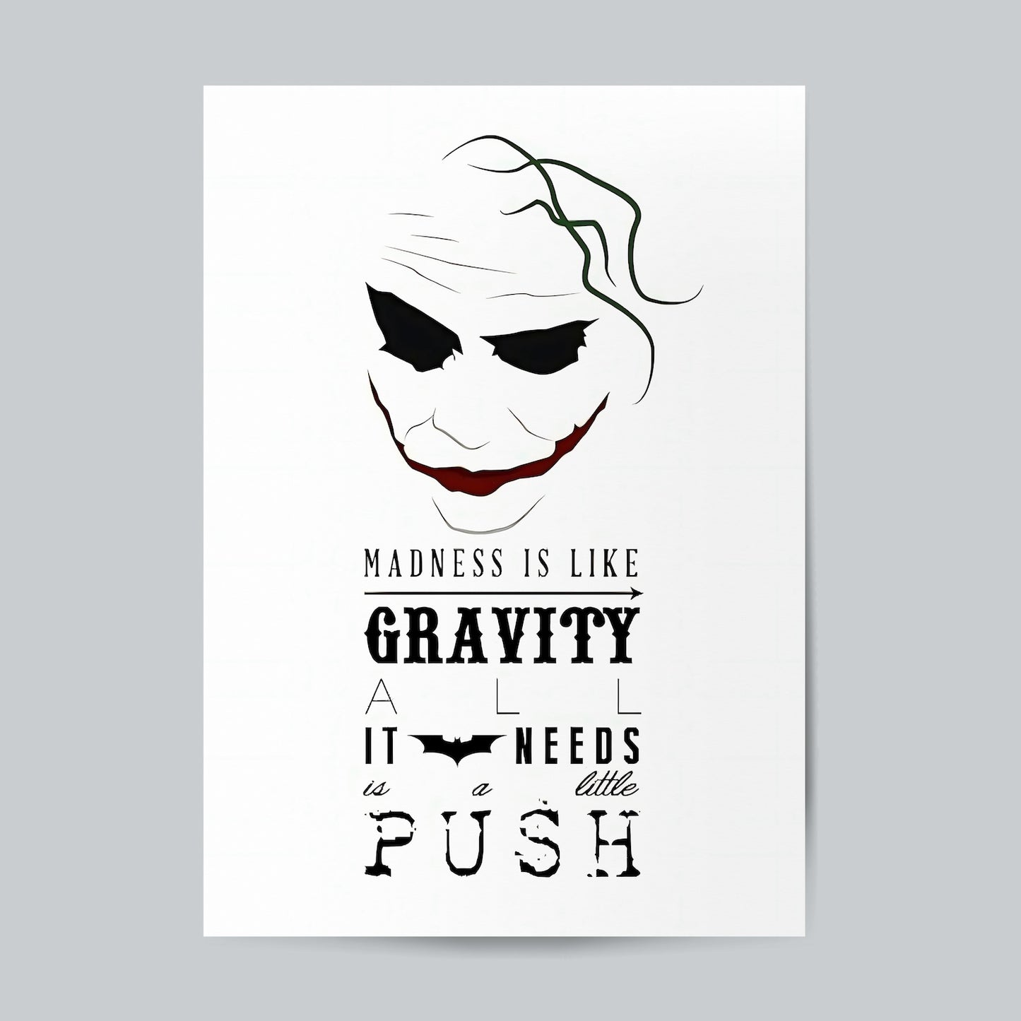 Joker Madness Is Like Gravity All It Needs Is A Push #Movie Wall Poster Posters Postor Shop joker-madness-is-like-gravity-all-it-needs-is-a-push-movie-wall-poster Postor Shop 