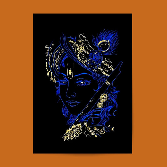 Lord Krishna 07 #Hindu God Wall Poster Posters Postor Shop lord-krishna-07-hindu-god-wall-poster Postor Shop 