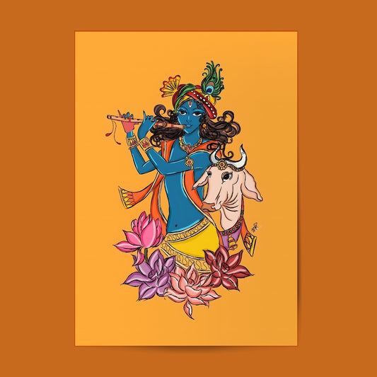 Lord Krishna #Hindu God Wall Poster Posters Postor Shop lord-krishna-hindu-god-wall-poster Postor Shop 