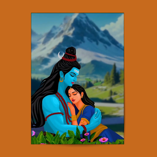 Lord Shiva And Parvati -01 #Hindu God Wall Poster Posters Postor Shop lord-shiva-and-parvati-01-hindu-god-wall-poster Postor Shop 