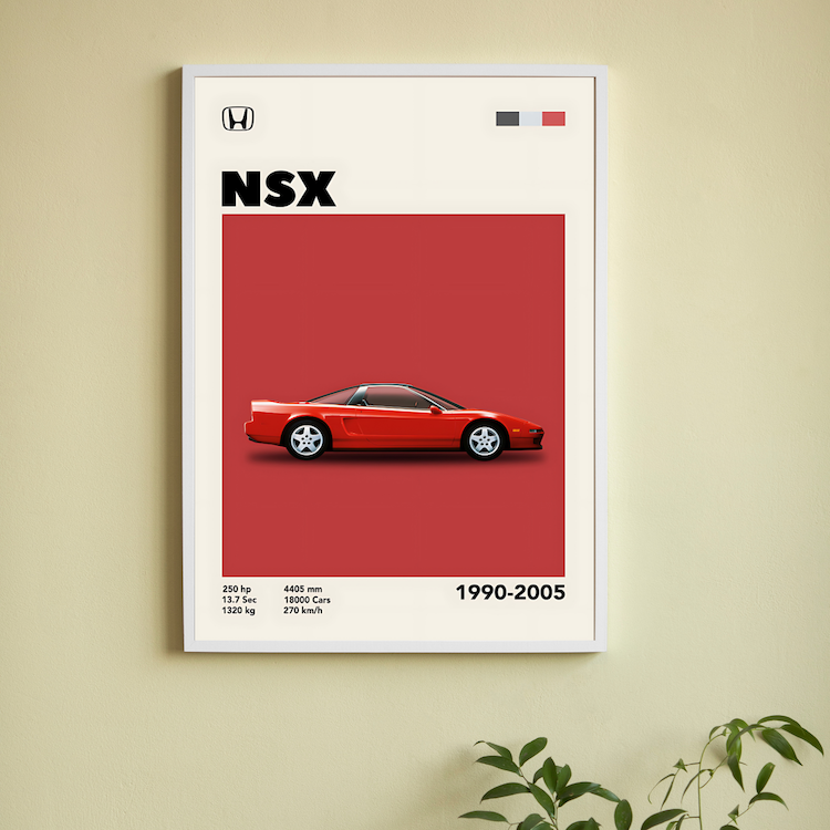 Honda NSX Wall Poster Posters Postor Shop honda-nsx-wall-art-poster Postor Shop 