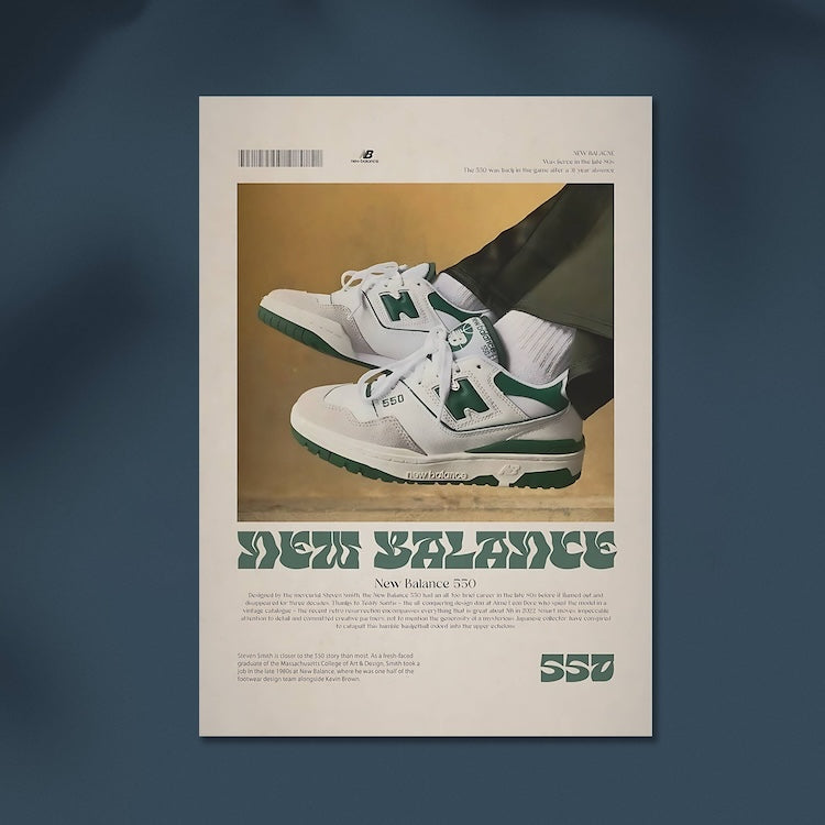 New Balance 550 #Sneaker Wall Poster Posters Postor Shop new-balance-550-sneaker-wall-poster Postor Shop 