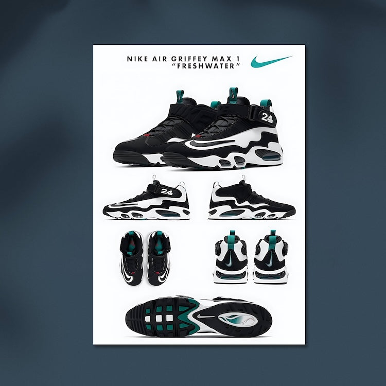 Nike Air Griffey Max1 Freshwater #Sneaker Wall Poster Posters Postor Shop nike-air-griffey-max1-freshwater-sneaker-wall-poster Postor Shop 