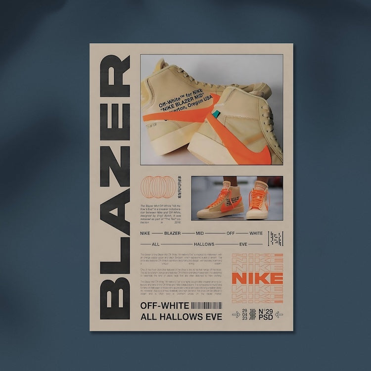 Nike Off White Blazer #Sneaker Wall Poster Posters Postor Shop nike-off-white-blazer-sneaker-wall-poster Postor Shop 