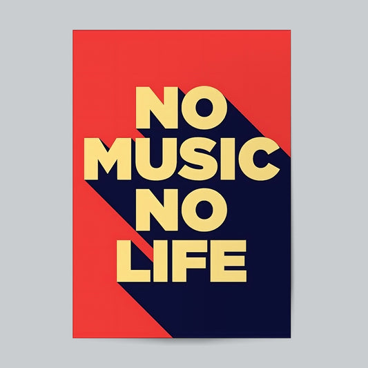 No Music No Life #Typography Wall Poster Posters Postor Shop no-music-no-life-typography-wall-poster Postor Shop 
