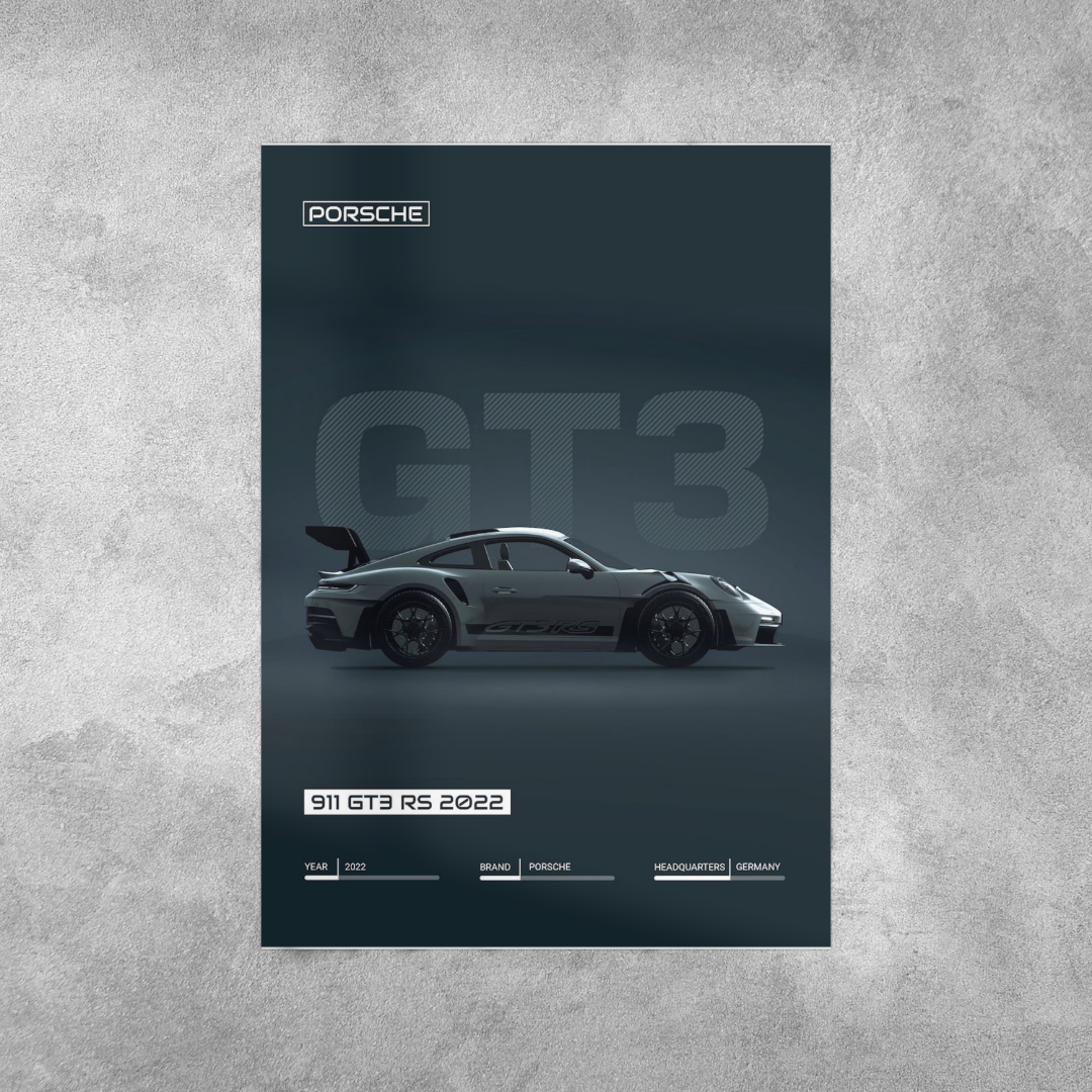 Porsche GT3 RS 2022 Wall Postor Posters Postor Shop porsche-gt3-rs-2022-wall-poster Postor Shop