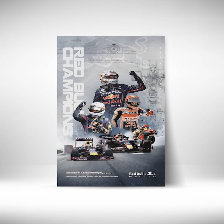 RedBull Champions #F1 Wall Poster Posters Postor Shop redbull-champiins-f1-wall-poster Postor Shop 