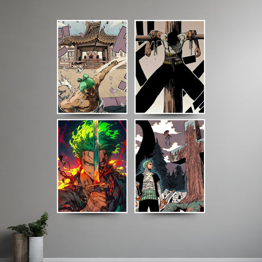 SET OF 4 - One Piece Wall Poster #Combo Pack