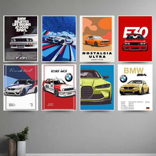 SET OF 8 - BMW Wall Poster #Combo Pack