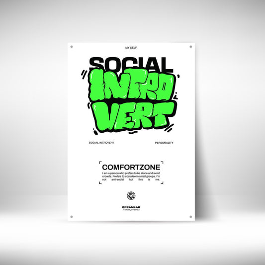 Social Introvert Wall Postor Posters Postor Shop social-introvert-wall-poster Postor Shop 