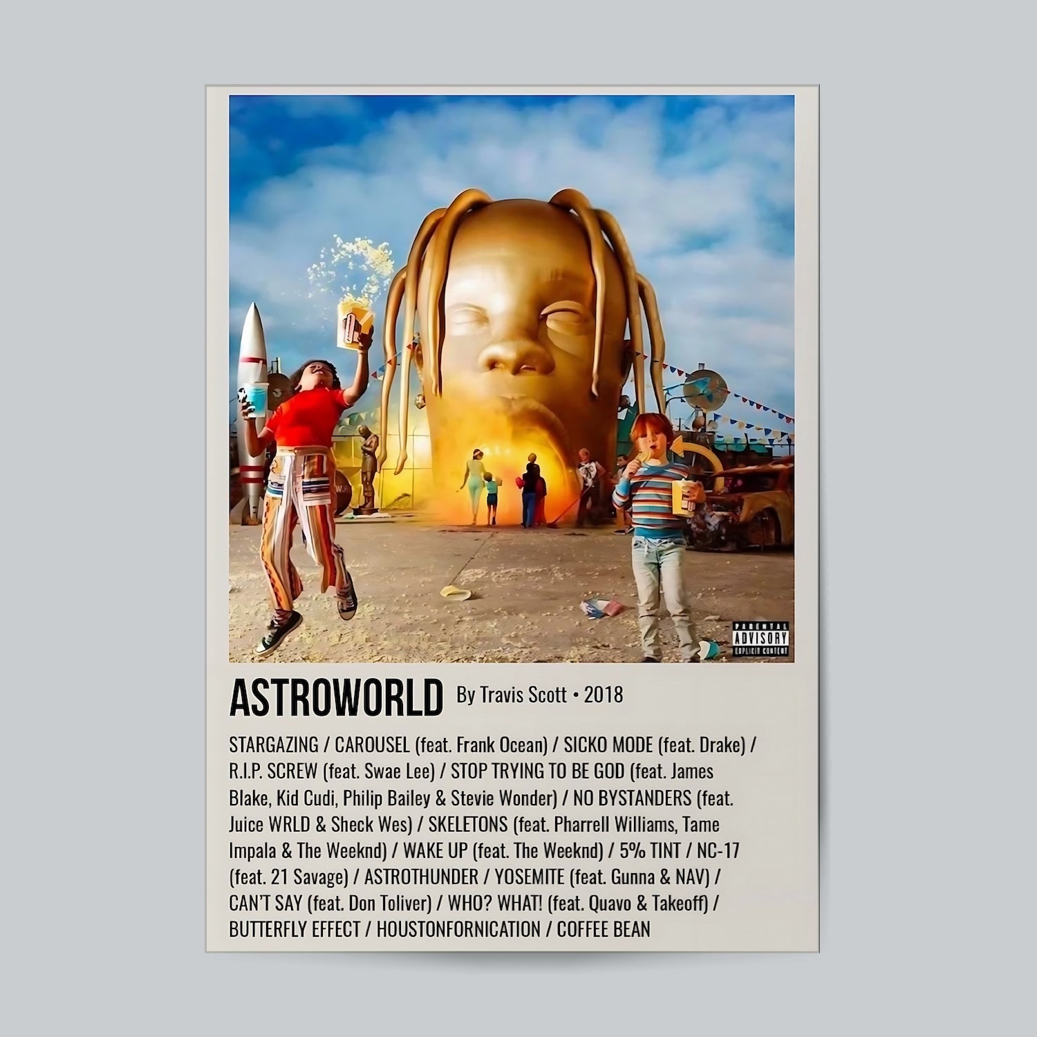 Travis Scott Astroworld #Album Cover Wall Poster Posters Postor Shop travis-scott-astroworld-album-cover-wall-poster Postor Shop 