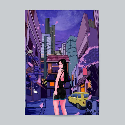 Urban Cityscape #Girl Wall Poster Posters Postor Shop urban-cityscape-girl-wall-poster Postor Shop 
