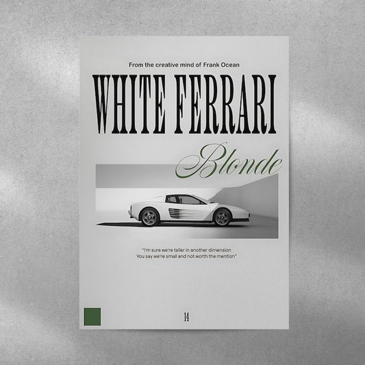 White Ferrari- Frank Ocean #Wall Postor Posters Postor Shop white-ferrari-frank-ocean-wall-poster Postor Shop 