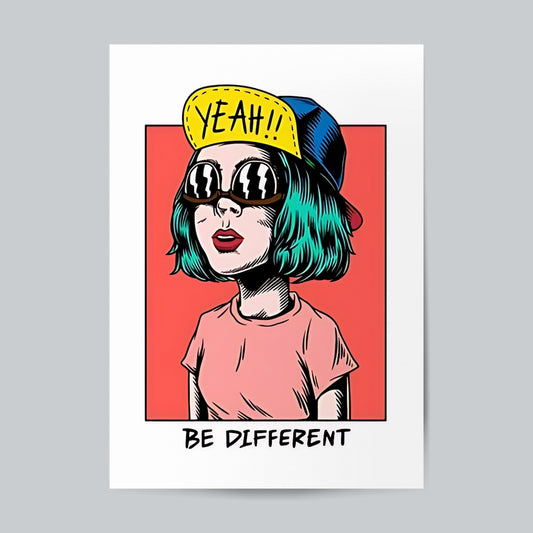 Yeah! Be Different Girls Wall Poster Posters Postor Shop yeah-be-different-girls-wall-poster Postor Shop 